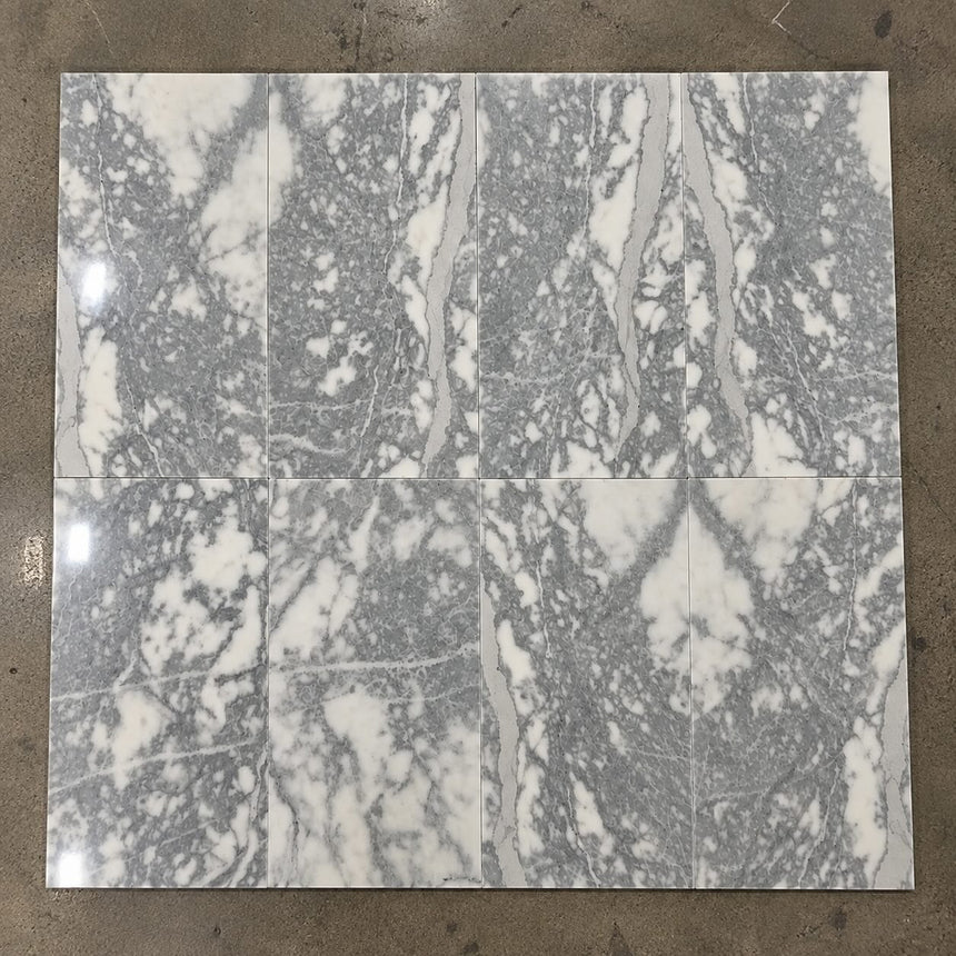 Arabescato Polished Italian Marble Tiles 305x610x10mm