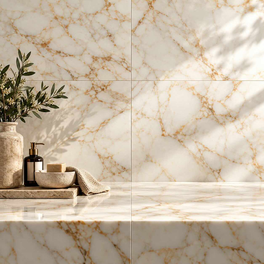 Arabescato Gold Honed Marble Square Tile 305x305x10mm