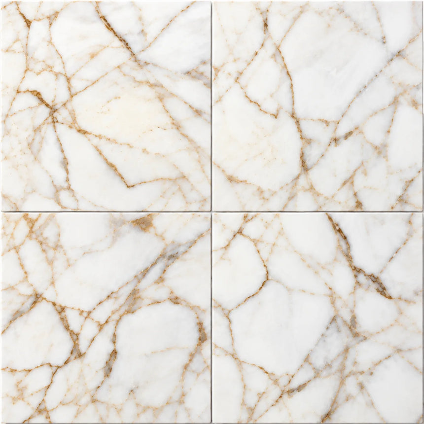 Arabescato Gold Honed Marble Square Tile 305x305x10mm