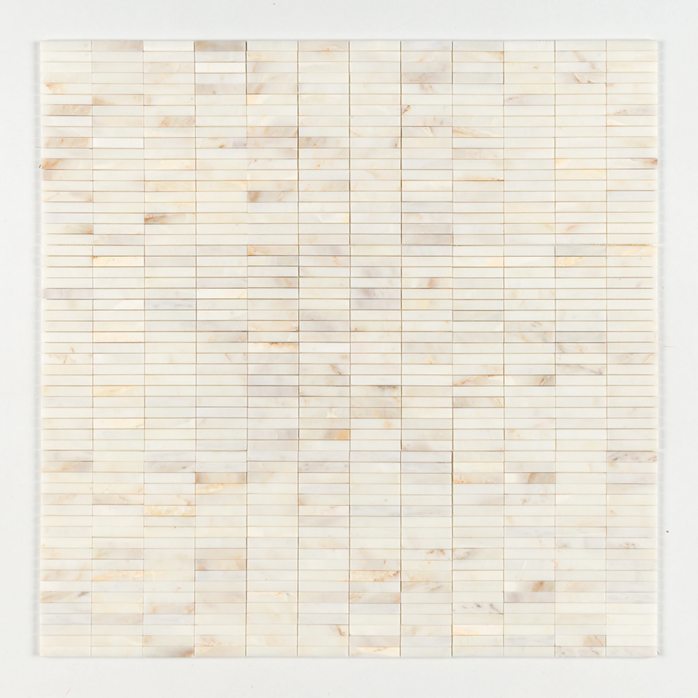 Calacatta Amber Honed Marble Iggy Maxi Mosaic | 23x151mm Chip