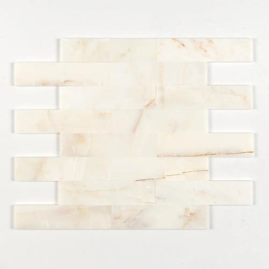Calacatta Amber Honed Subway Marble Tile – 100 × 610 × 12 mm