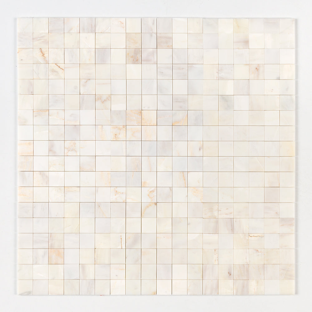 Calacatta Amber Polished Marble Mosaic Tile