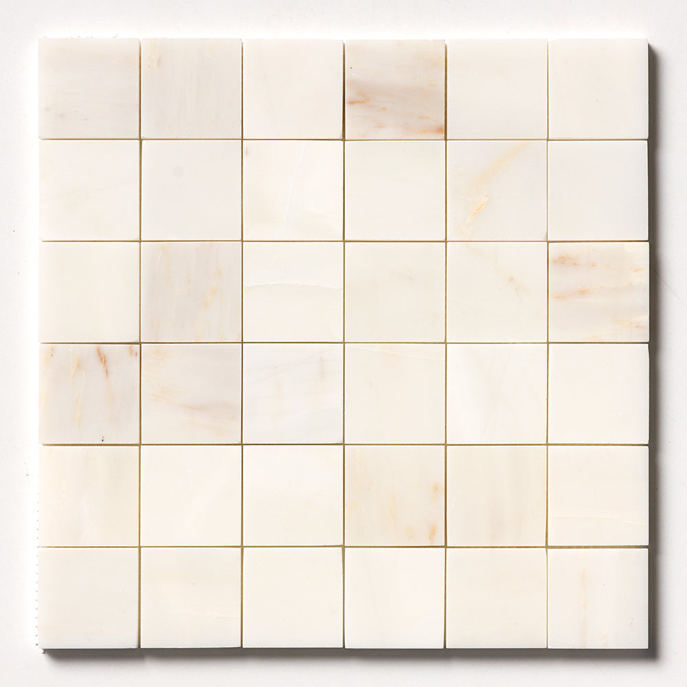 Calacatta Amber Polished Marble Mosaic Tile