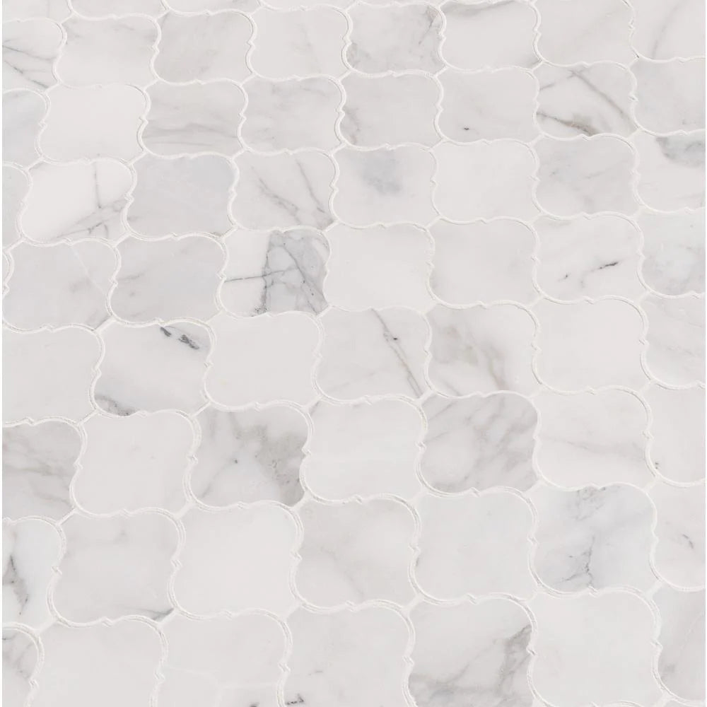 Calacatta Arabesque Marble Mosaic Tiles