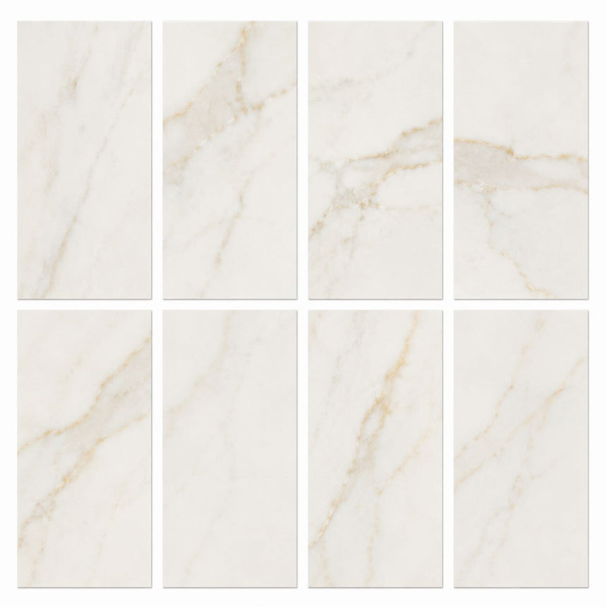Calacatta Cremo Polished Italian Marble Tiles | Subway Metro | 150x300x10mm