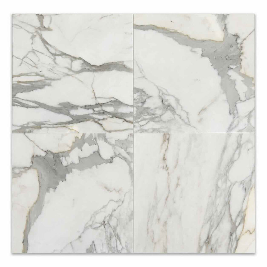Calacatta Oro Polished Italian Marble Tiles 400x400mm