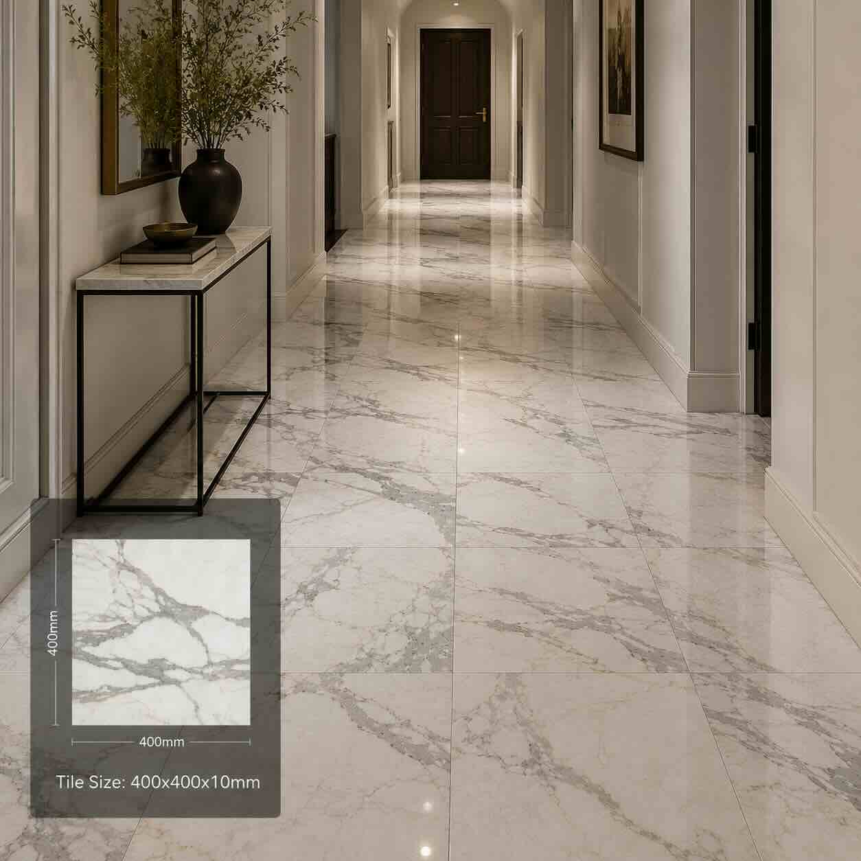 Calacatta Oro Polished Italian Marble Tiles 400x400mm