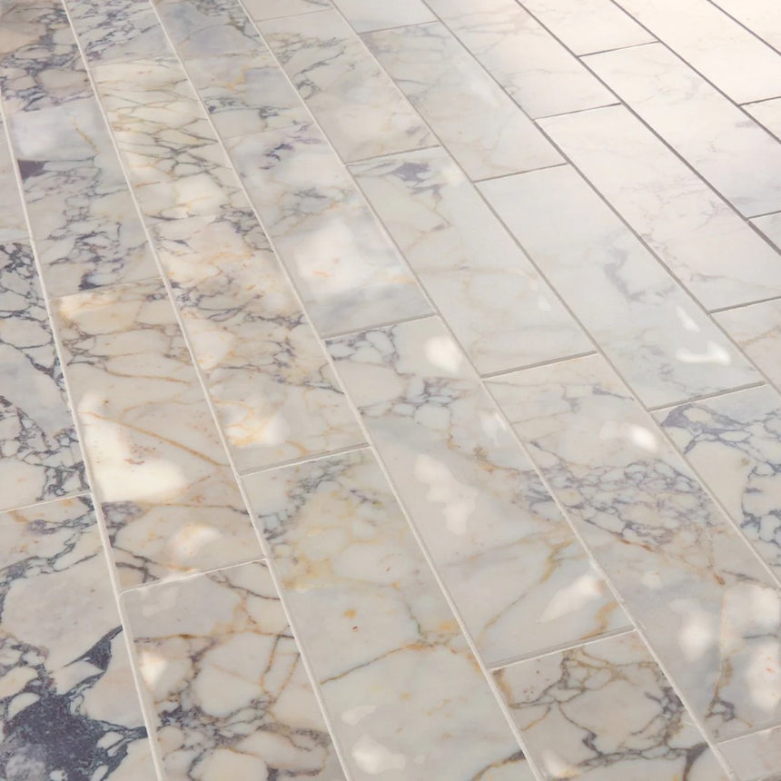 Calacatta Violetta Monet Honed Marble Tiles 70x305x10mm
