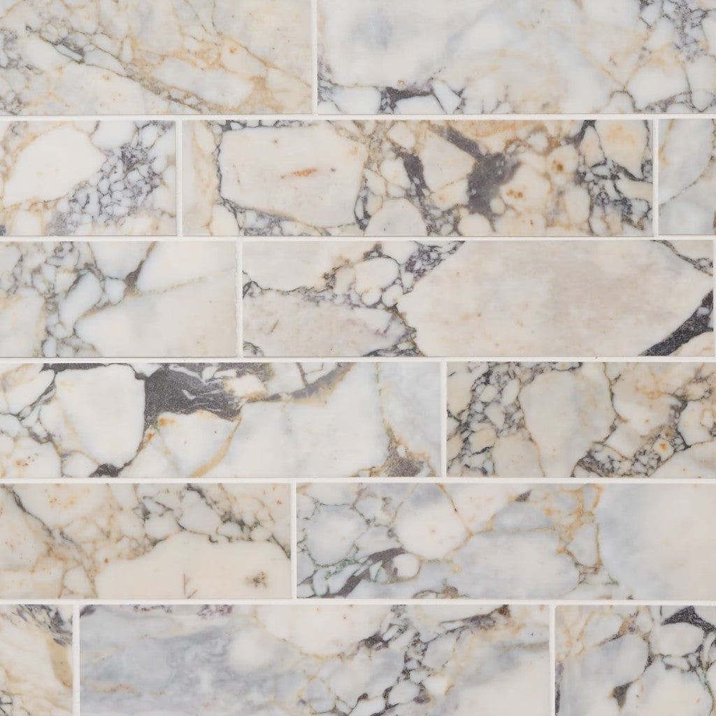 Calacatta Violetta Monet Honed Marble Tiles 70x305x10mm