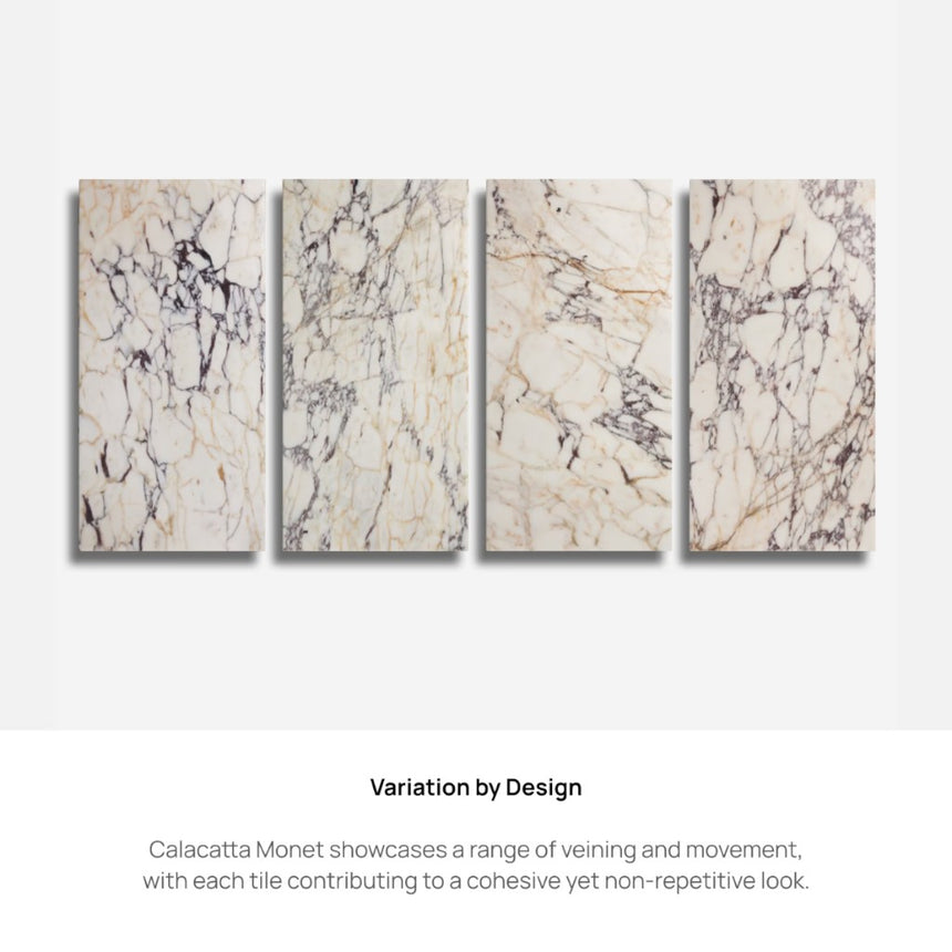 Calacatta Violetta Marble Tiles 305x610mm Polished