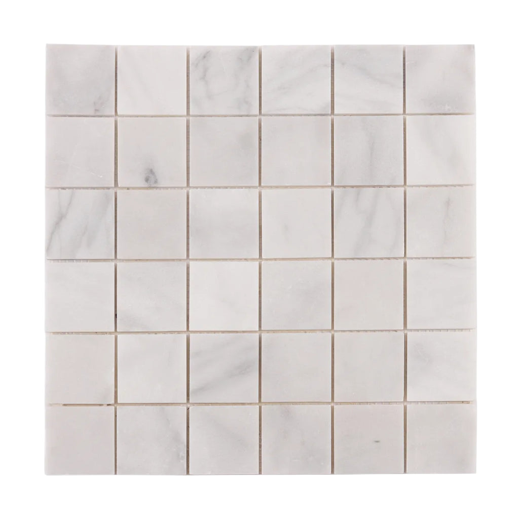 Carrara Square Marble Mosaic Tile 50x50mm 10mm thickness