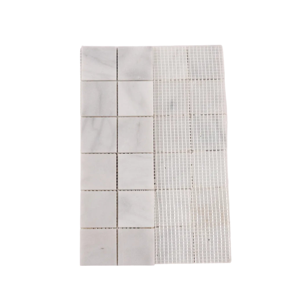Carrara Square Marble Mosaic Tile 50X50MM