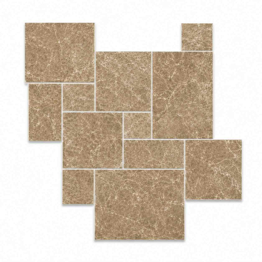 Emperador Light Tumbled Opus Pattern Set 12mm