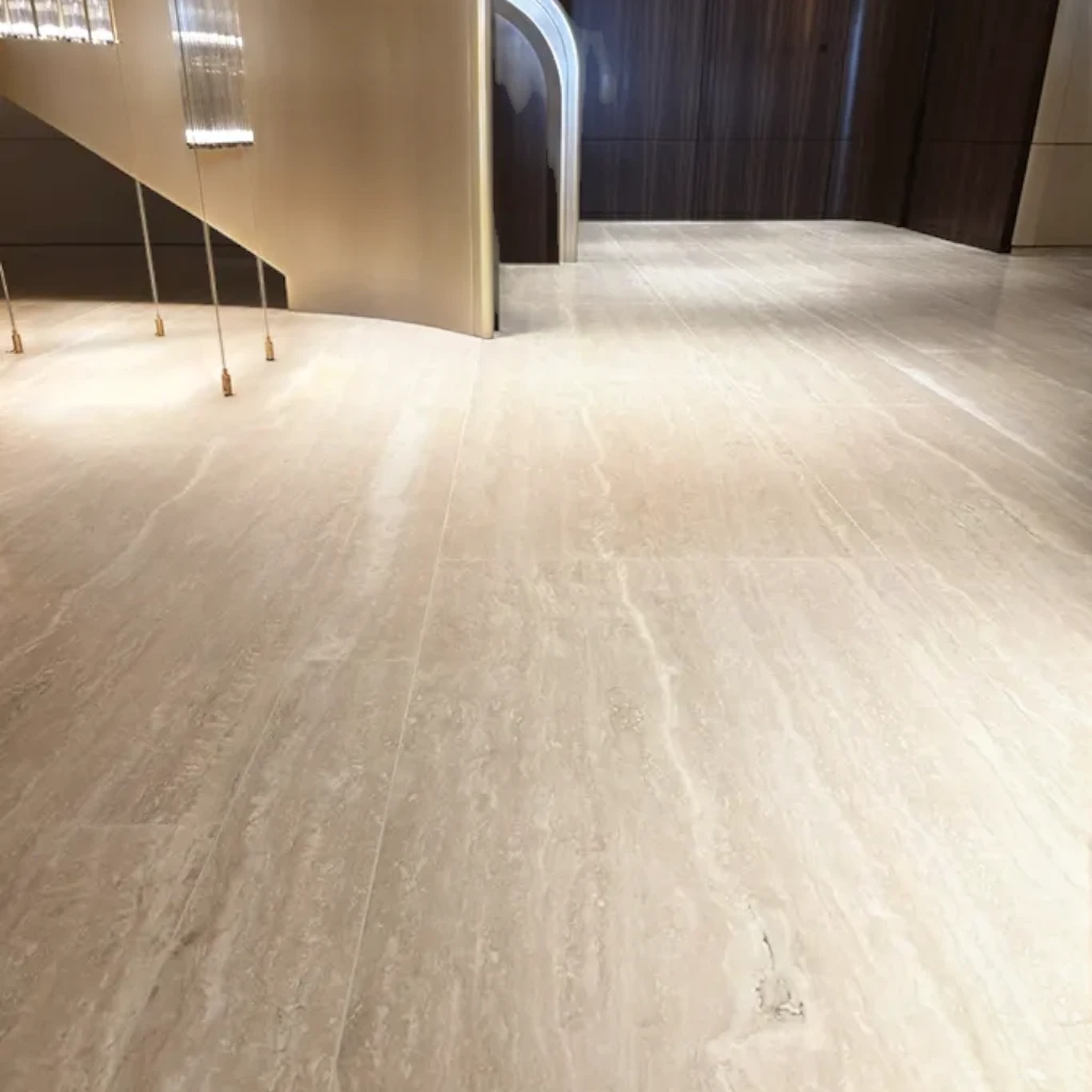 Ivory Honed Filled Polished Travertine Tile 305x610x12mm