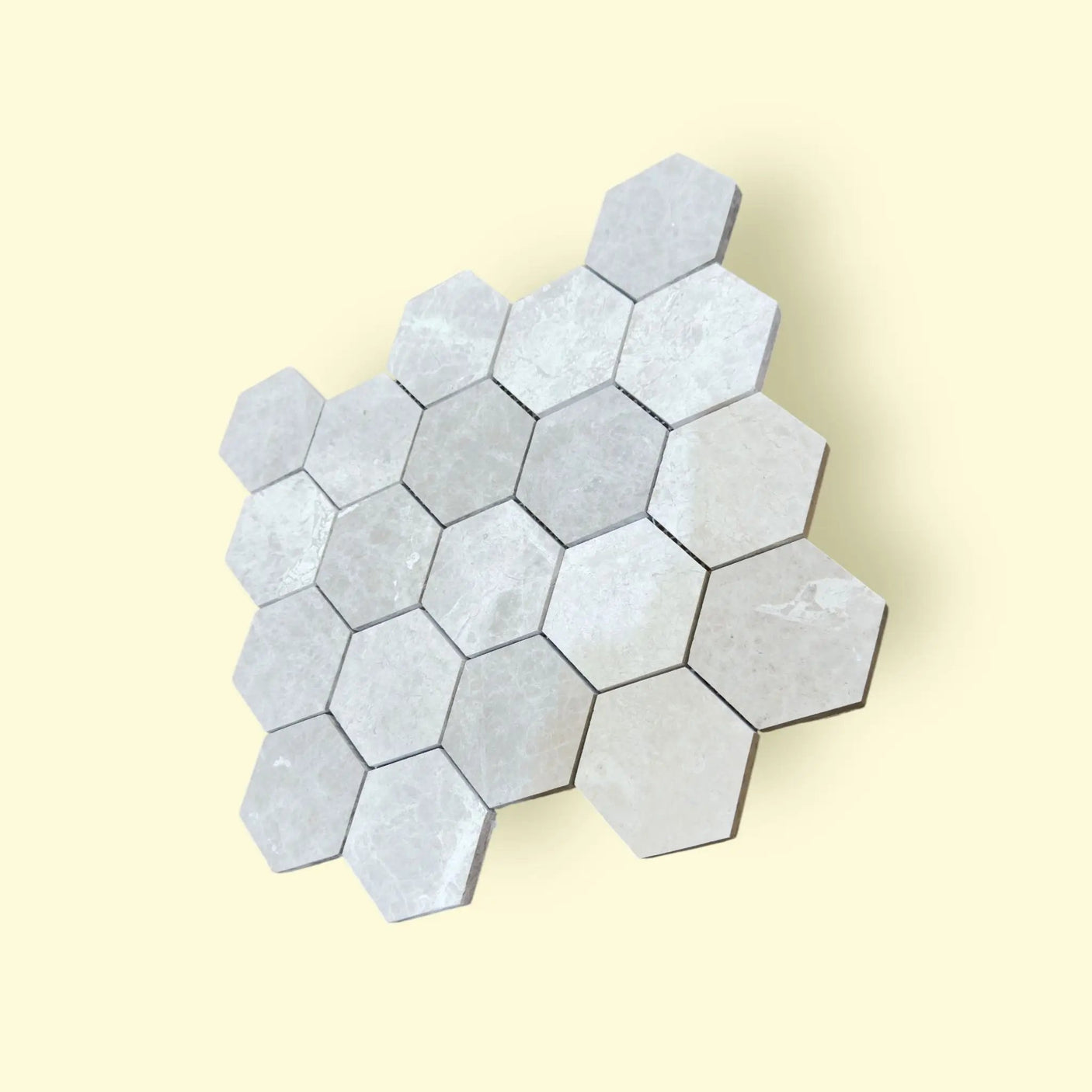 Tundra Gray Hexagon Honed Marble Mosaic