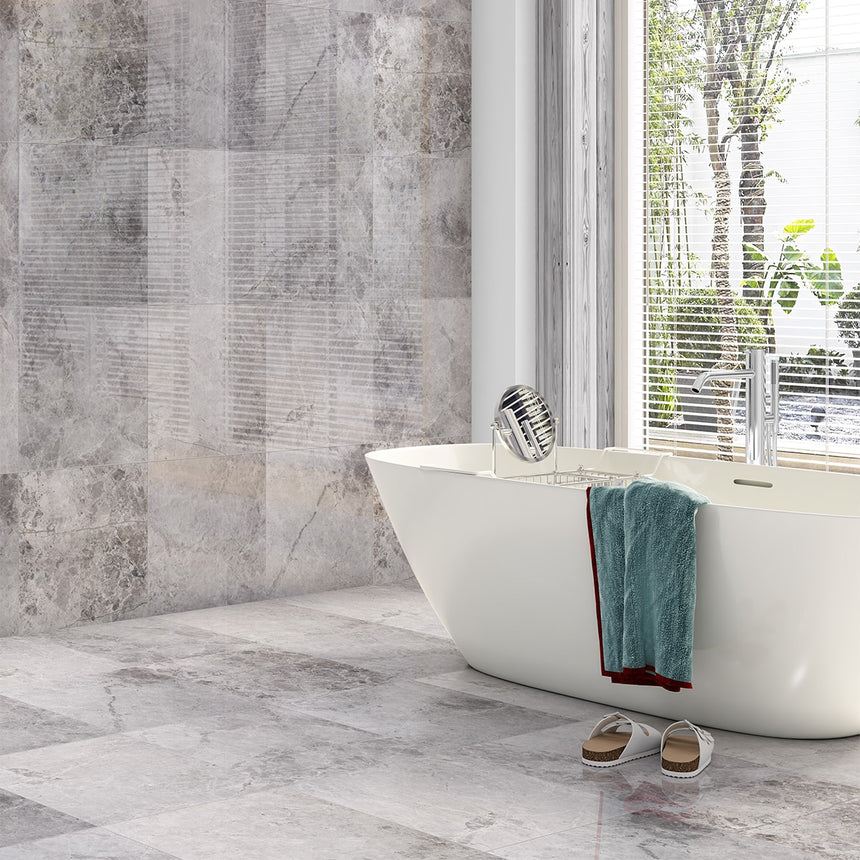 Tundra Gray Polished Marble Tiles