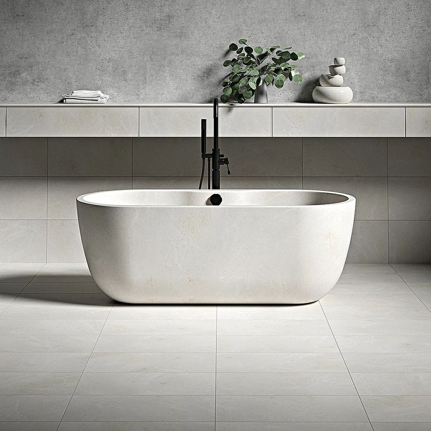 White Emperador Honed Marble Tile