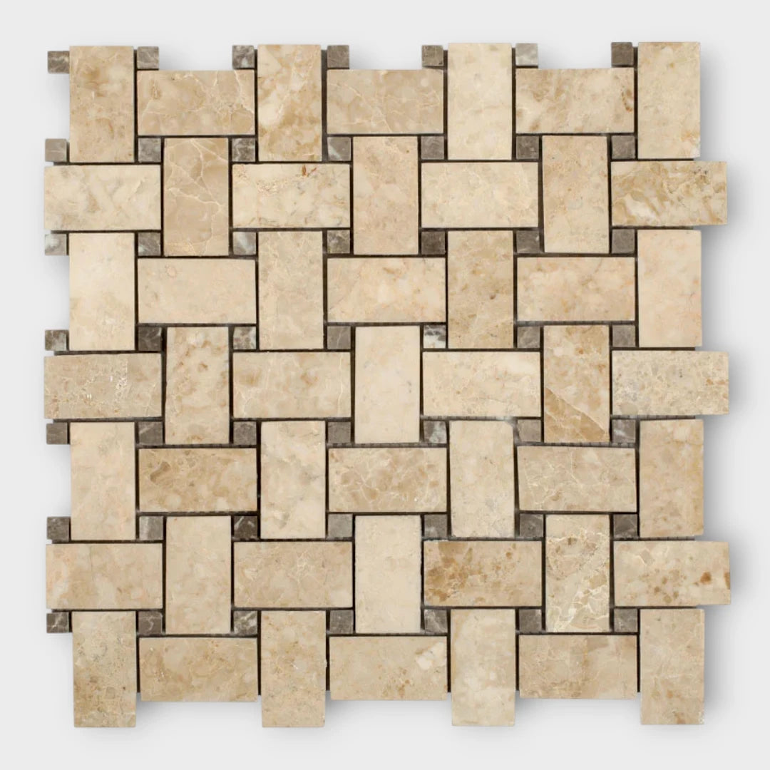 Diana Royal Polished Basketweave Marble Mosaic