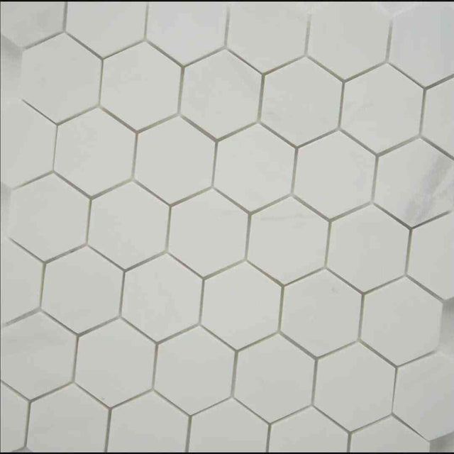 Bianco Thassos Polished Hexagon Marble Mosaic TilesThassos Polished Hexagon Marble Mosaic
