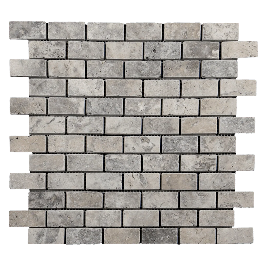 silver travertine mosaic
