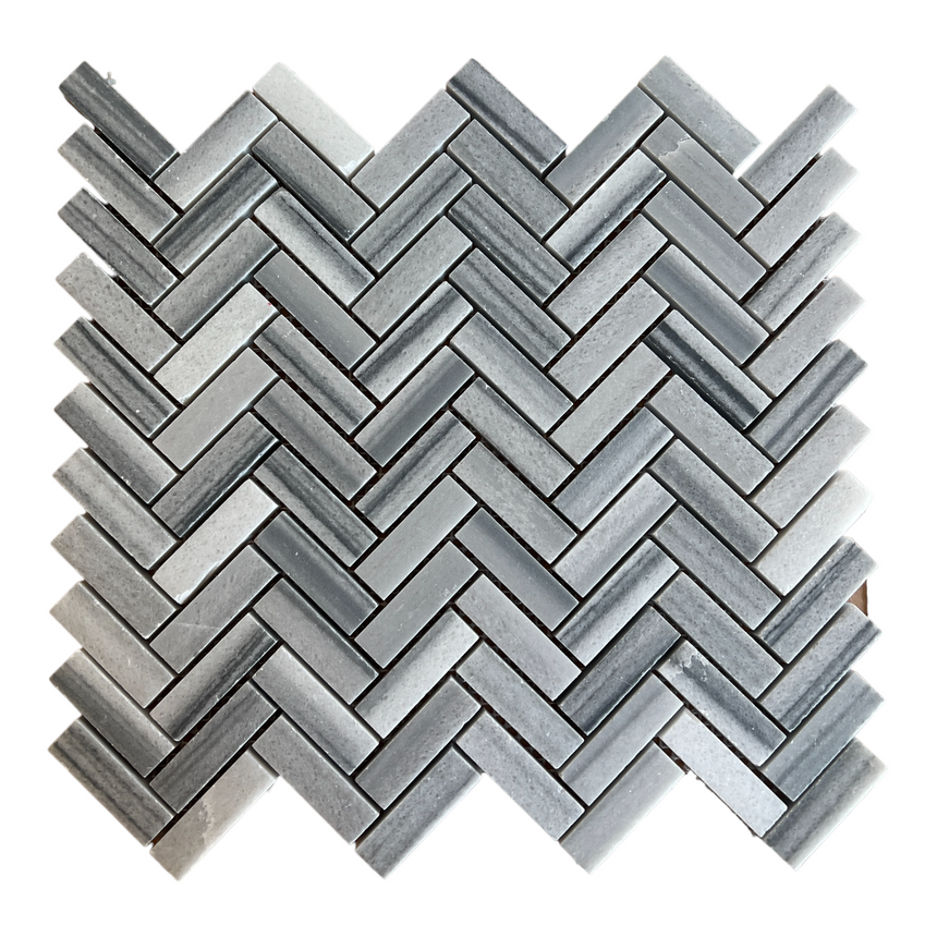 Skyline Honed Herringbone Marble Mosaics 