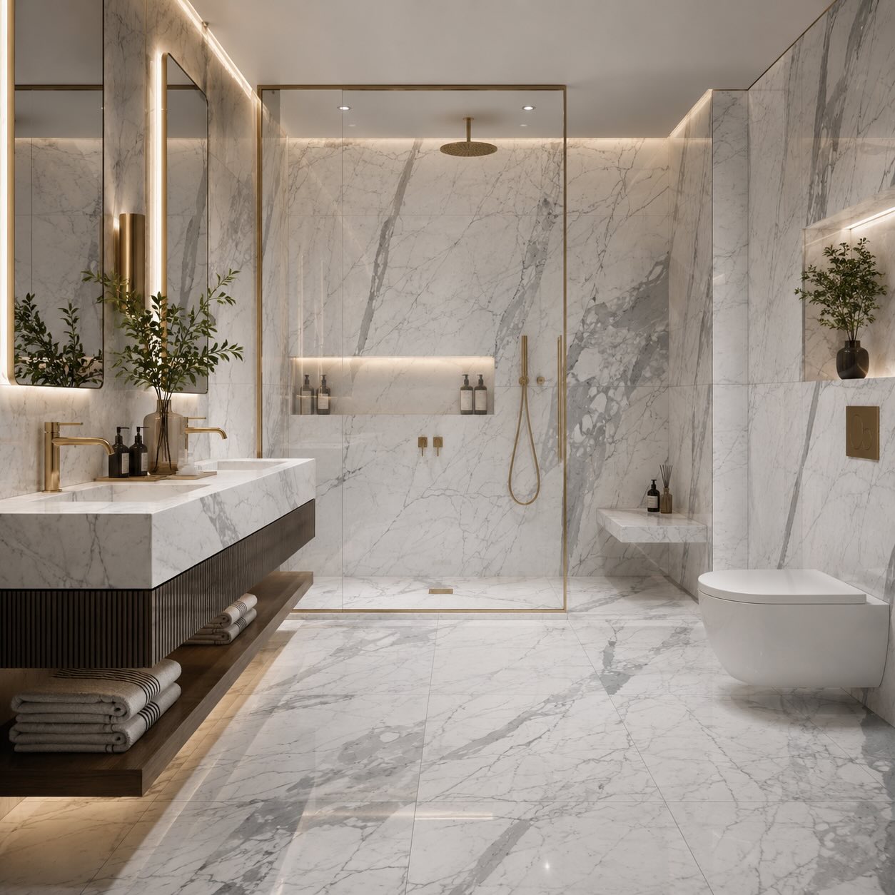 Statuario Italian Marble Tiles 305x305x10mm