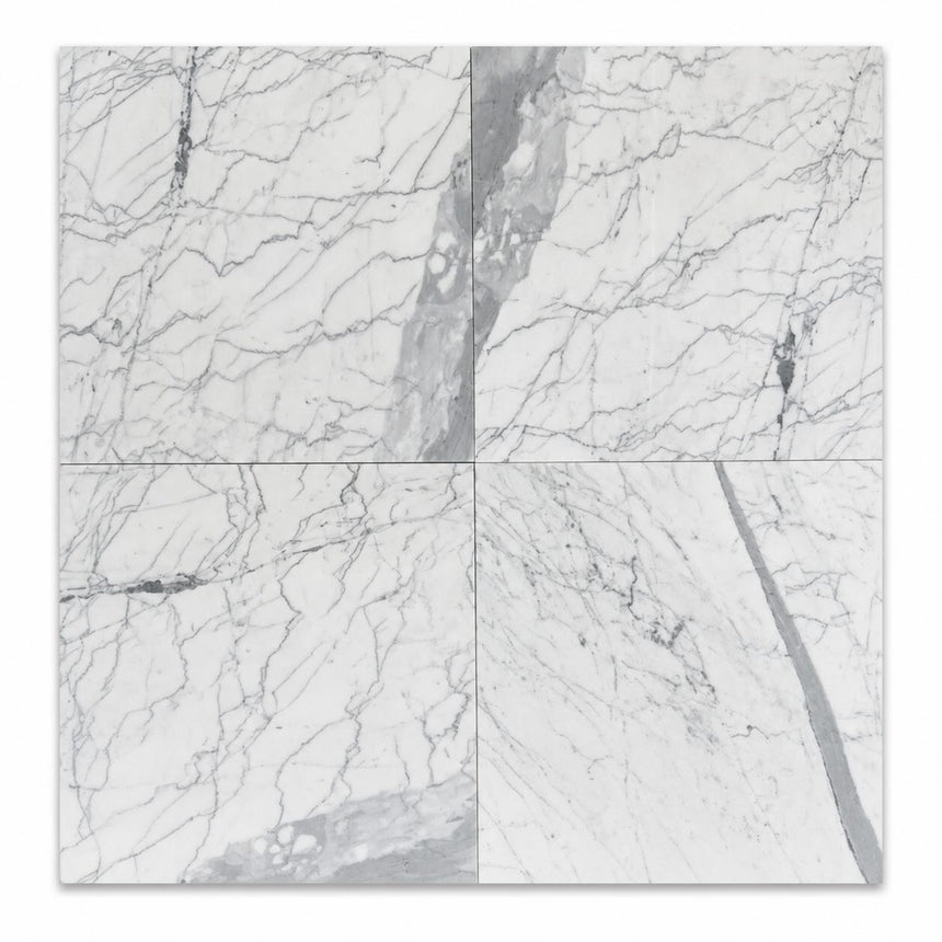 Statuario Italian Marble Tiles 305x305x10mm