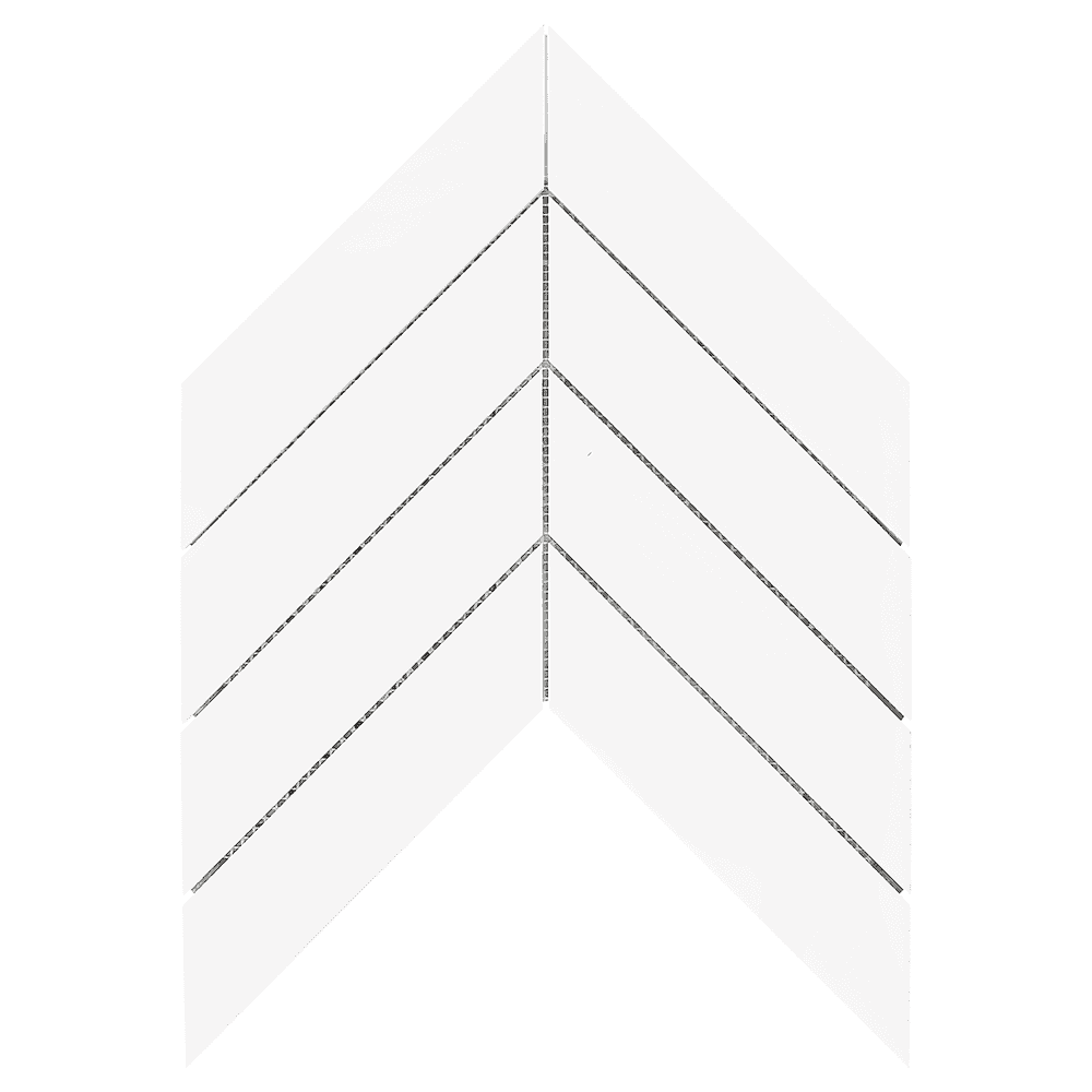 Marble Tiles - Bianco Thassos Polished Chevron Marble Mosaic Waterjet Tiles - intmarble