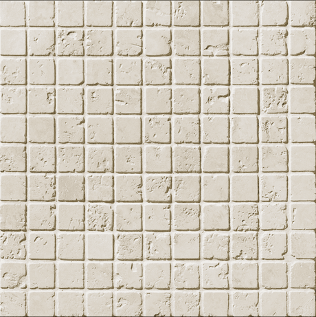 Marble Tiles - Ivory Tumbled Travertine Mosaic 25x25x10mm - intmarble