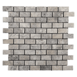 Marble Tiles - Silver Travertine Mini Subways Tumbled Mosaic Tiles - intmarble