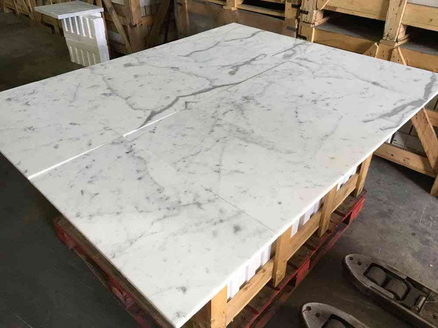 Marble Tiles - Statuario Venato Honed Marble Tiles 305x610x10mm - intmarble