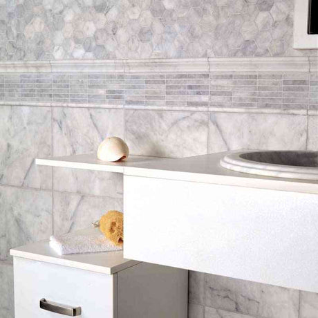 Marble Tiles - Carrara White Honed Marble Tiles 305x305x10mm - intmarble