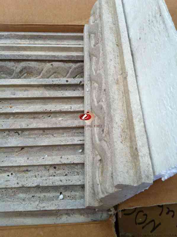 Marble Tiles - Travertine Border Art Deco 100x305mm - intmarble