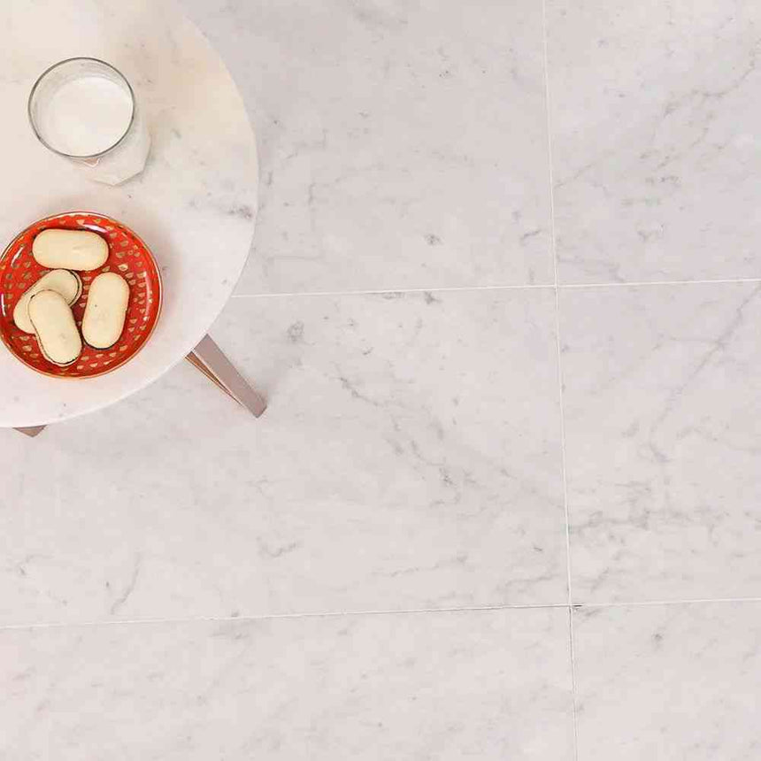 Bianco Carrara T Honed Marble Tile