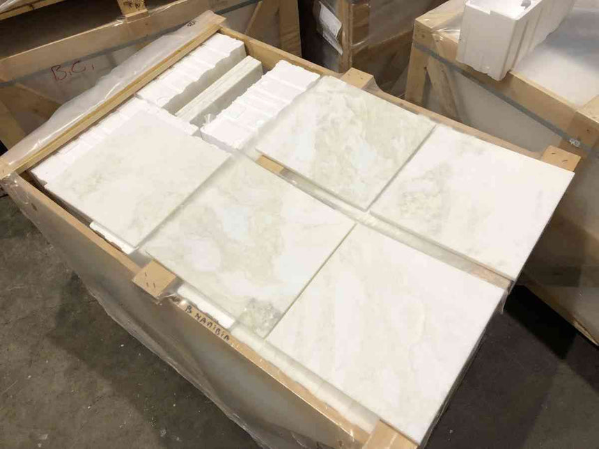 Marble Tiles - Bianco Namibia Honed Italian Marble Tiles 305x305x10mm - intmarble