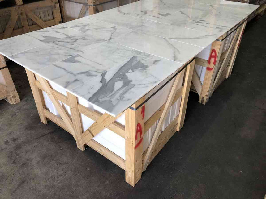 Marble Tiles - Statuario Bella Marble Polished Tile 305x610x10mm - intmarble