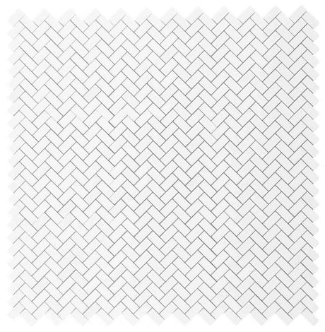 Marble Tiles - Bianco Thassos Herringbone Polished Marble Mosaic Tiles - intmarble