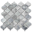 Marble Tiles - Bardiglio Arabesque Marble Mosaic Tiles - intmarble