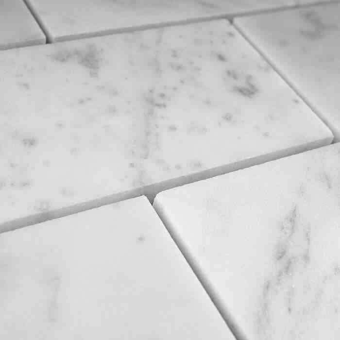 Marble Tiles - White Carrara Polished Subway Marble Mosaic Tiles 50x100x10mm - intmarble