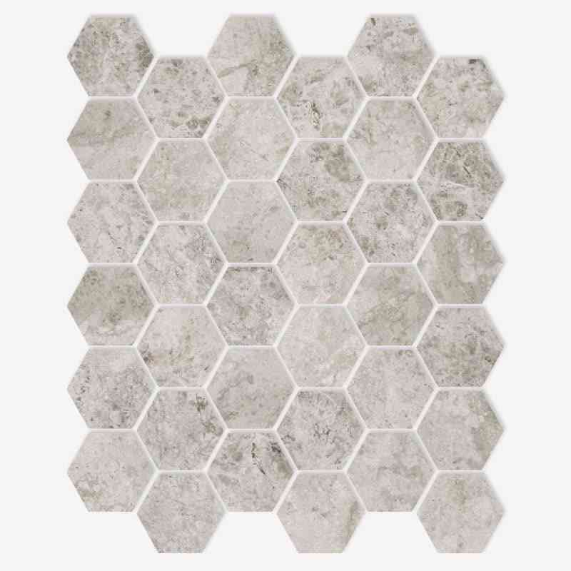 Marble Tiles - Tundra Hexagon Marble Mosaic Tiles 48x48mm - intmarble