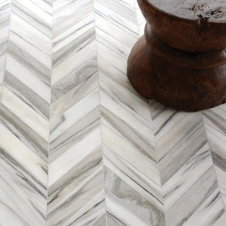 Marble Tiles - Skyfall Chevron Waterjet Decor Marble Tiles - intmarble