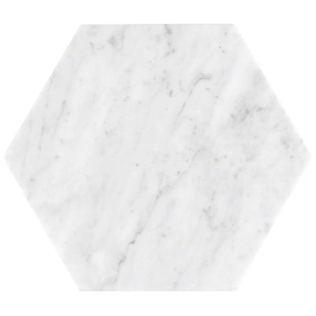 Marble Tiles - Bianco Carrara Waterjet Hexagon Marble Tiles 200x200x10mm - intmarble