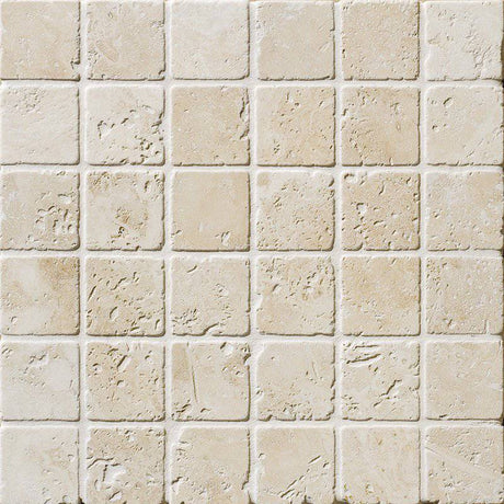 Marble Tiles - Ivory Travertine Mosaic Tiles Floor Wall Cover - intmarble