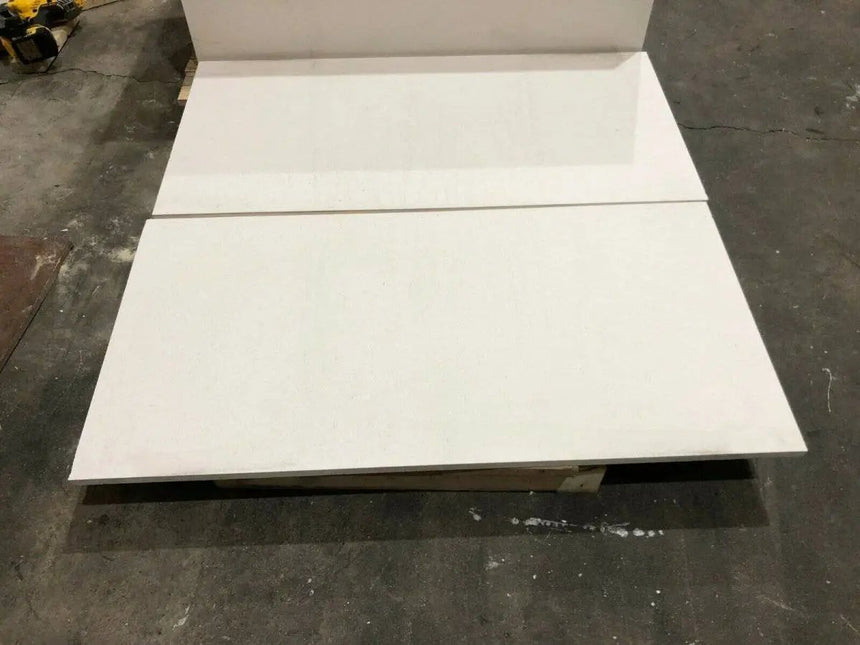 Marble Tiles - White Limestone Honed Tiles Floor Wall 600x1200x20mm - intmarble
