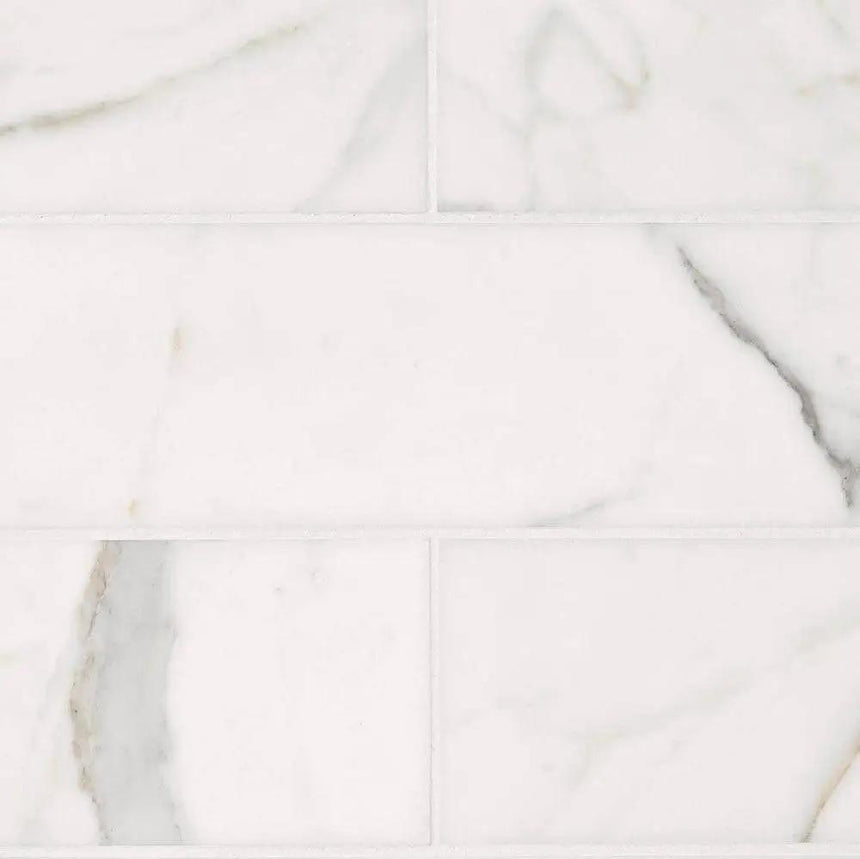 Marble Tiles - Calacatta Gold Honed Italian Subway Marble Tile 75x305x10mm - intmarble