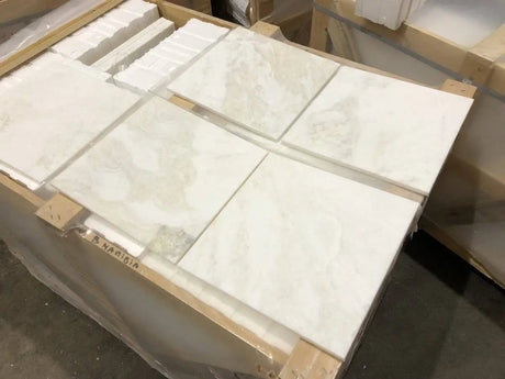 Marble Tiles - Bianco Namibia Honed Italian Marble Tiles 400x400x12mm - intmarble