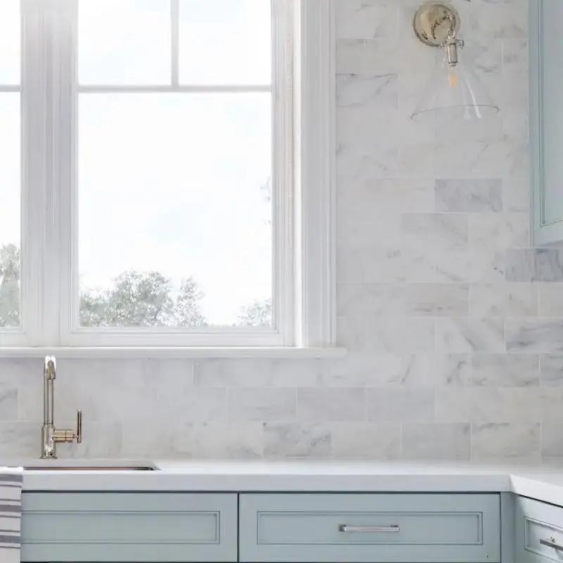 Marble Tiles - Calacatta Subway Honed Marble Floor Wall Mosaic Tiles 50x10x10mm - intmarble