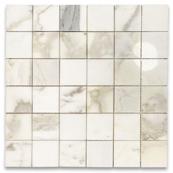 Calacatta Amber Polished Marble Mosaic Metro