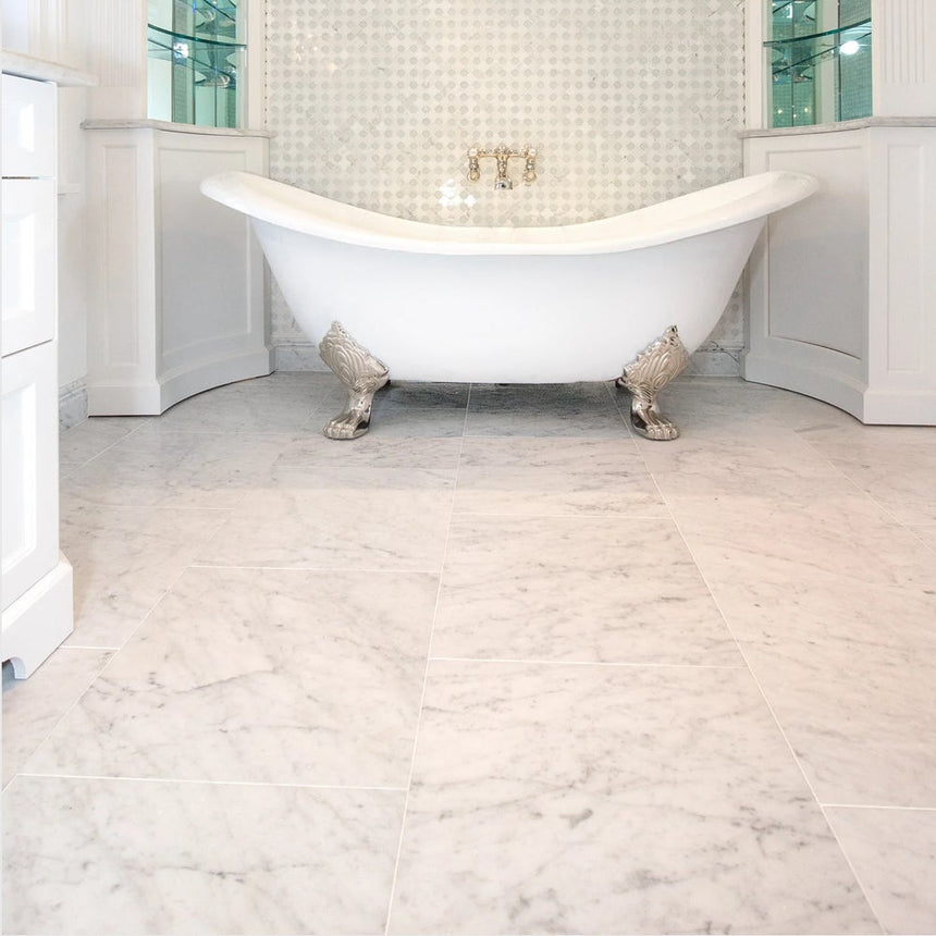 Carrara XL White Honed Italian Natural Marble Tile 