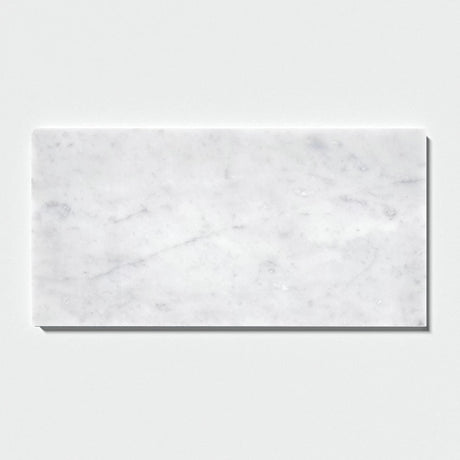 Carrara White Polished Italian Marble Tile 150x300x10mm